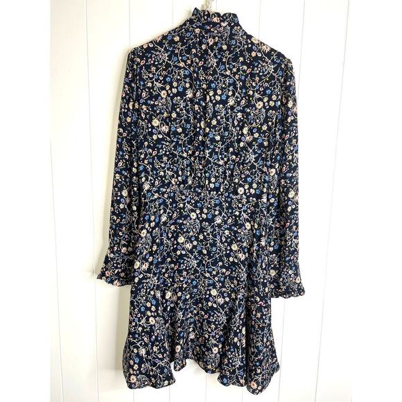 Rebecca Taylor Size 8 Long Sleeve Vivianna Shift Mini Dress in Navy - Picture 9 of 12
